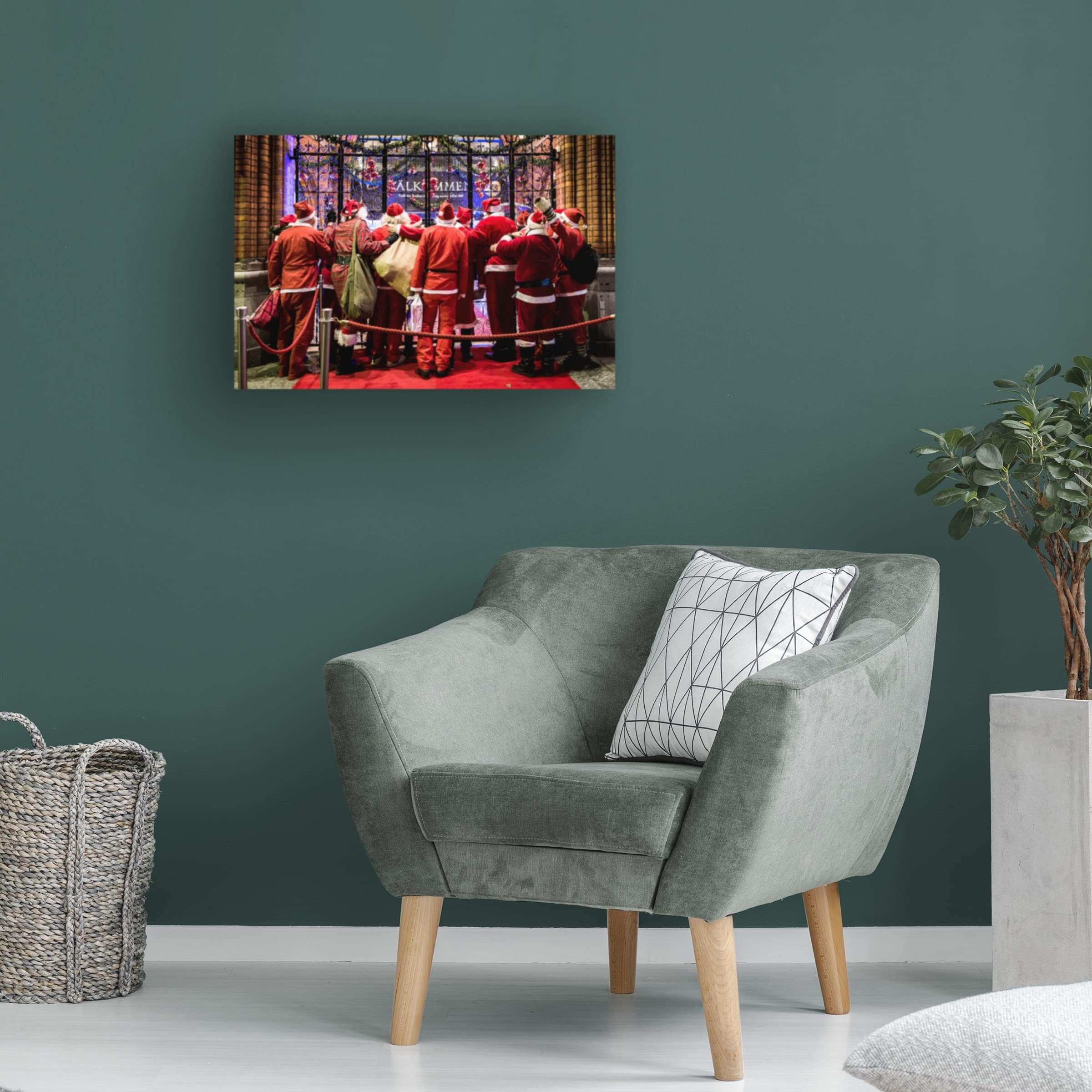 Trademark Fine Art 'Santas V' Canvas Wall Art Print by Martin Johansson - Perfect for Christmas Home Decor, Holiday Gifts & Living Room Wall Decor
