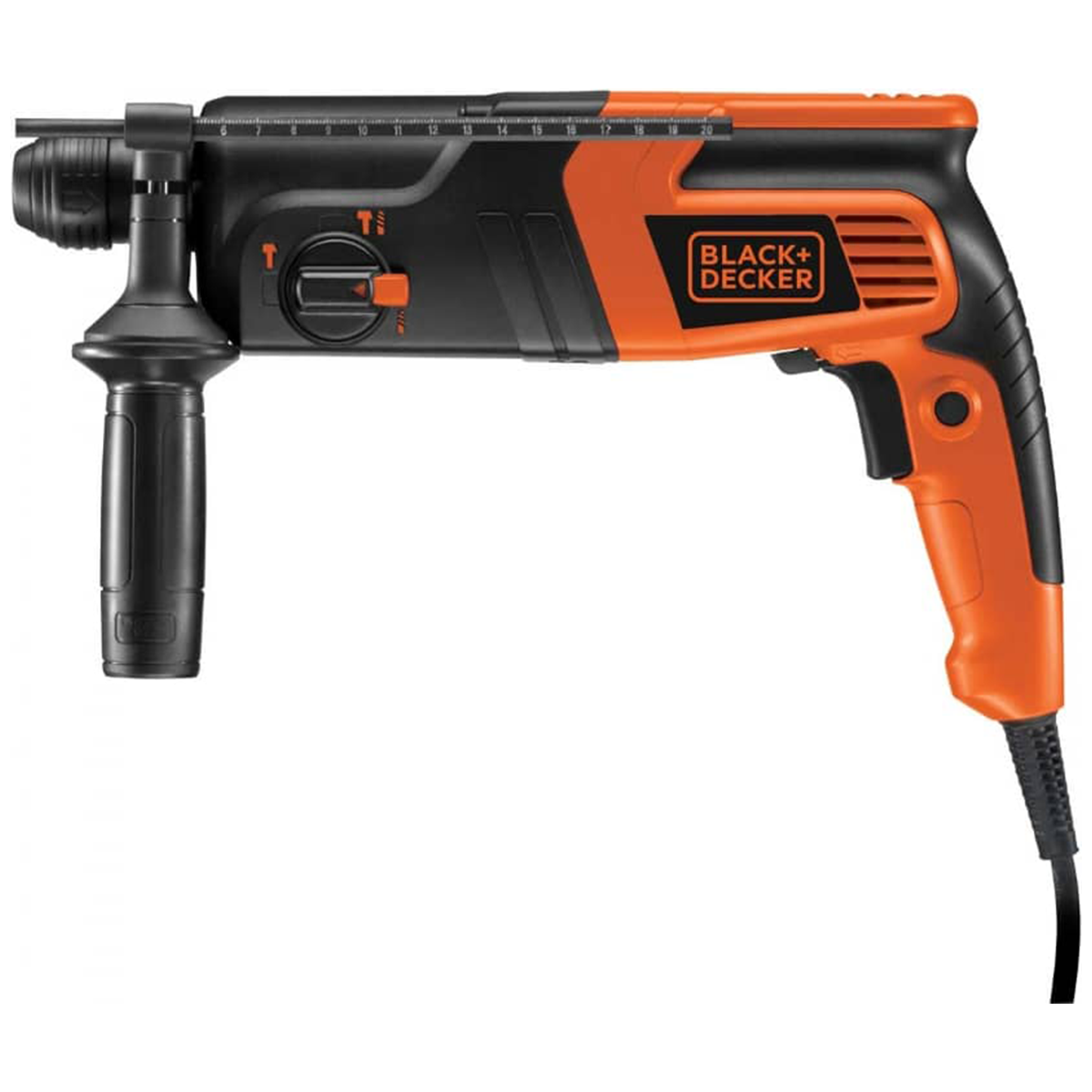 BLACK + DECKER KD860KA 600W 3-in-1 Hydraulic Drill with 3 Drill Bits - Perfect for Home Renovation, Woodworking & Metal Drilling Projects