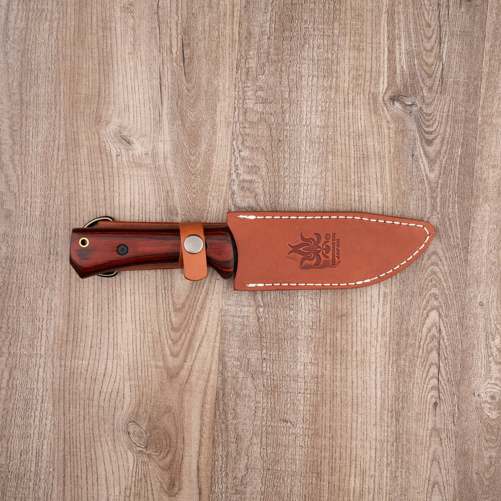 Seki Kanetsune Enyou Tou 120mm Outdoor Knife - High Carbon Steel Camping Knife for Hiking, Hunting, and Bushcraft
