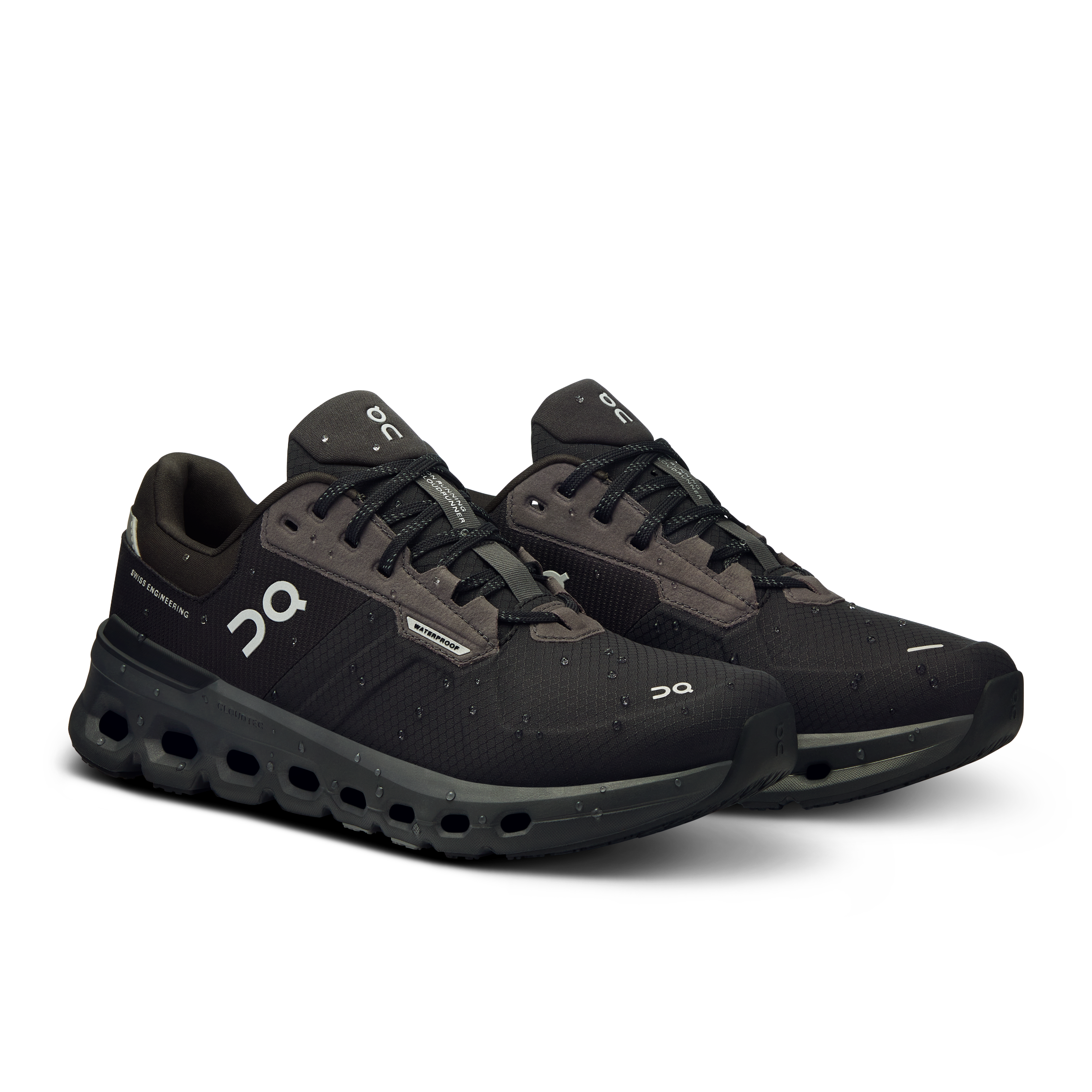 On Running Women's Cloudrunner 2 Waterproof Running Shoes - Magnet/Black | Lightweight Trail Sneakers for Jogging, Hiking & Outdoor Activities
