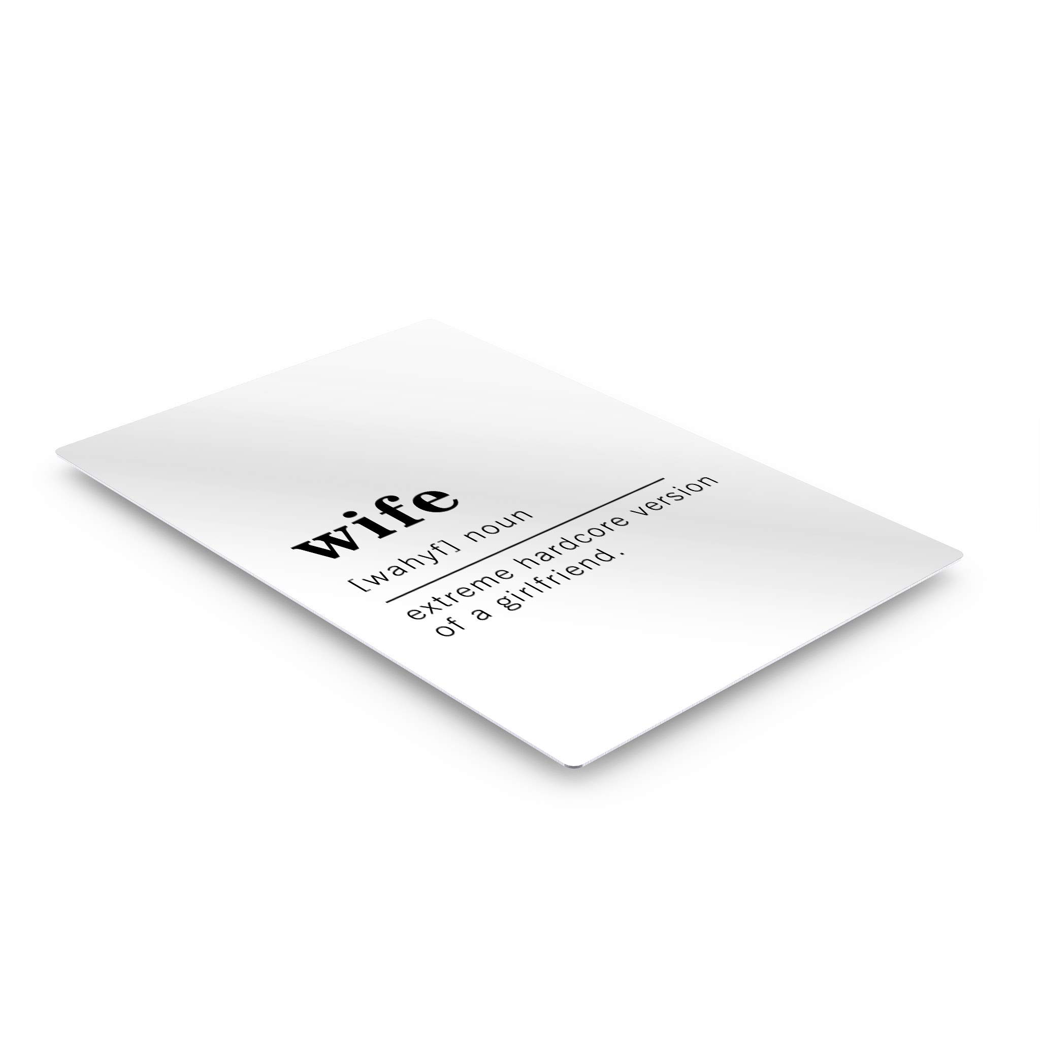 Funny Noun Dictionary Definition of Wife Metal Print - Inspirational Quote Sign for Office, Living Room, Bedroom & Bathroom - Ready to Hang Wall Art Home Decor (40x30, Made in USA) - Perfect Gift for Anniversaries & Housewarming Parties