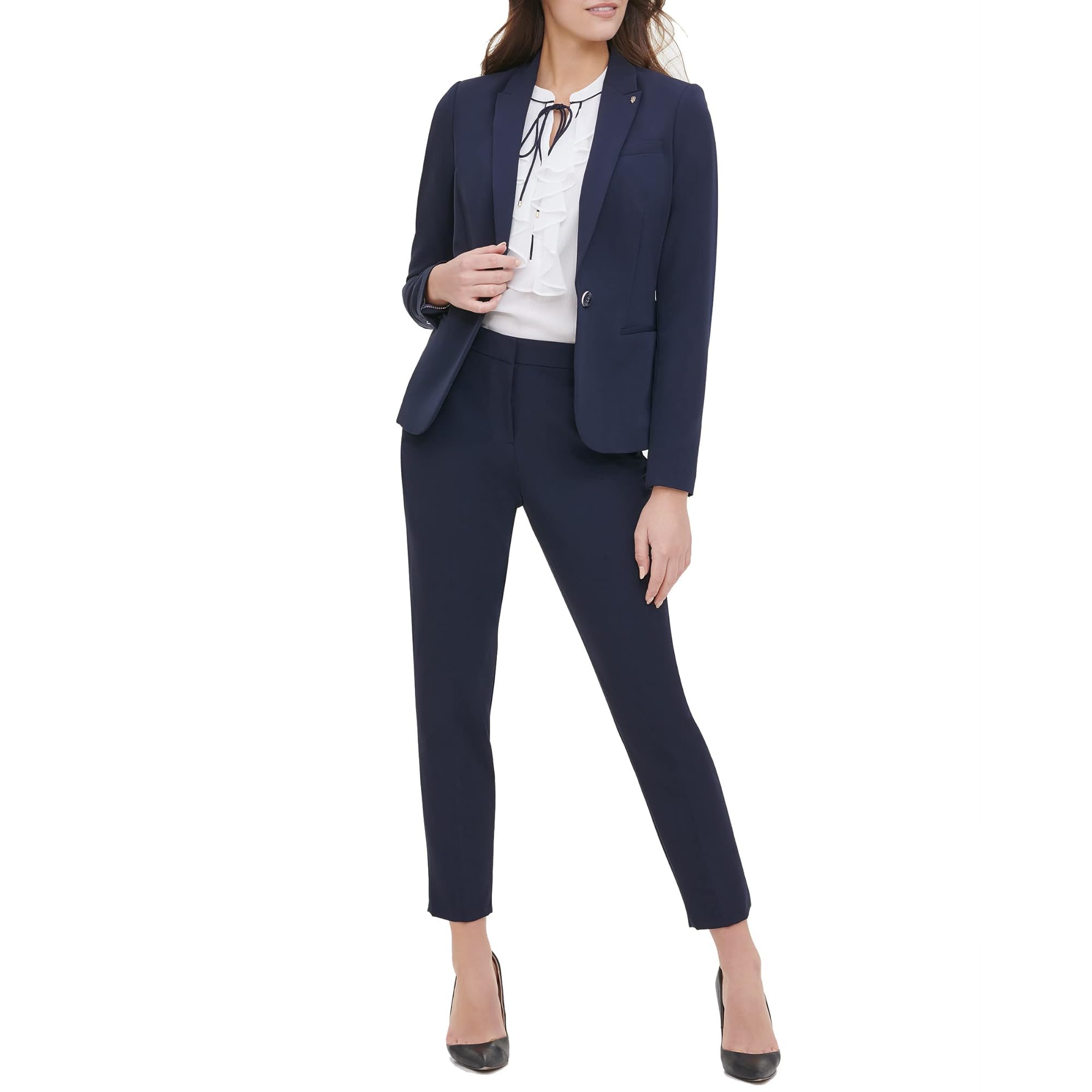 Tommy Hilfiger Women's Blazer - Slim Fit Single Button Business Jacket for Office & Formal Wear | Professional Work Attire & Special Occasions