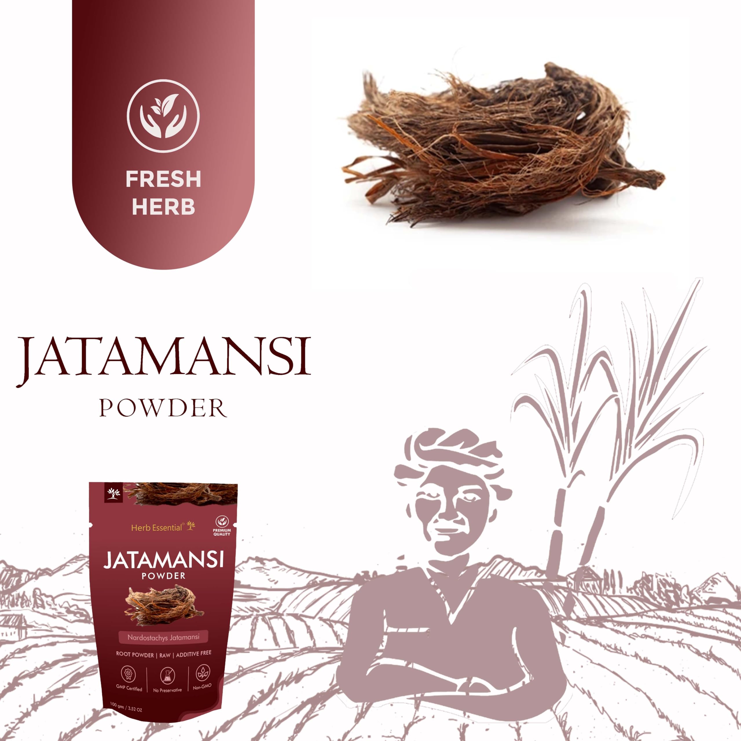 **Jatamansi Root Powder 200g - 100% Pure & Natural Herbal Supplement for Hair Growth | Strengthens, Shines & Moisturizes Hair | Fights Dandruff & Split Ends | Perfect for DIY Hair Masks & Ayurvedic Hair Care Routines**