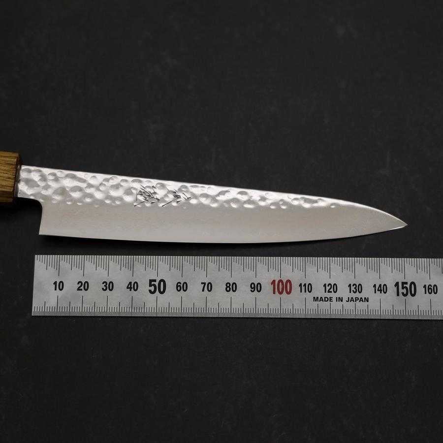 VG-10 Tsuchime Damascus Petty Knife 150mm - Japanese Handcrafted Chef Knife with Urushi Lacquer Handle for Precision Slicing, Dicing, and Garnishing in Professional Kitchens