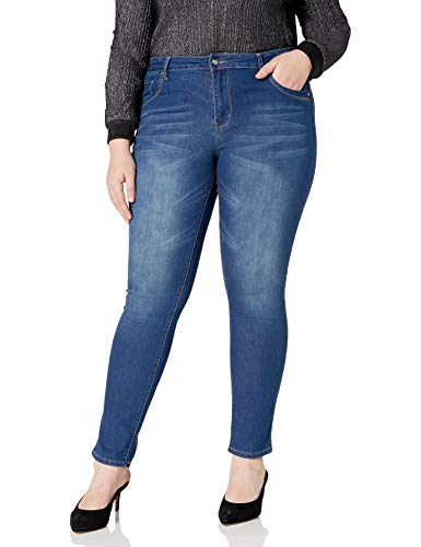 V.I.P. JEANS Women's Plus Size Skinny Jeans - Butt Lifting High Waisted Stretch Denim Pants for Curvy Figures | Perfect for Casual Wear, Date Nights & Office Outfits