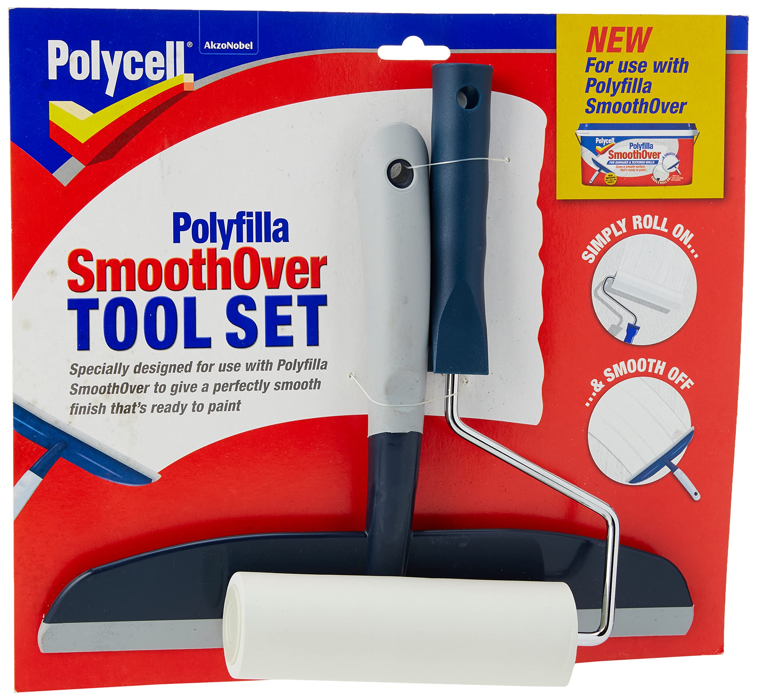 Polyfilla 2085677 Smooth Over Tool Set - Professional Wall Repair Kit for Seamless Patching & Finishing - Perfect for Drywall, Plaster, and DIY Home Improvement Projects