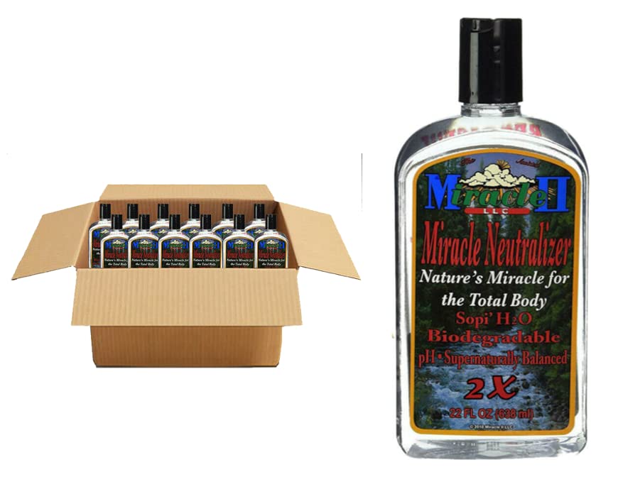 Miracle II Neutralizer Liquid 22oz (Case of 12) with Two-Times Minerals Mix - Detox & Balance Body pH for Health & Wellness | Perfect for Home, Travel & Holistic Healing