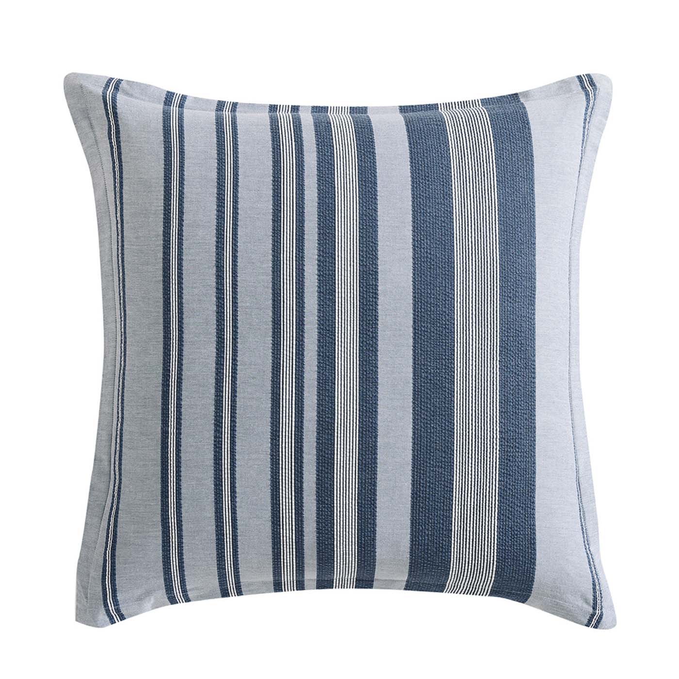 Hunter Indigo European Pillowcase by Logan & Mason Platinum - Luxury 100% Cotton Pillow Cover for Bedroom Decor, Sofa & Guest Room