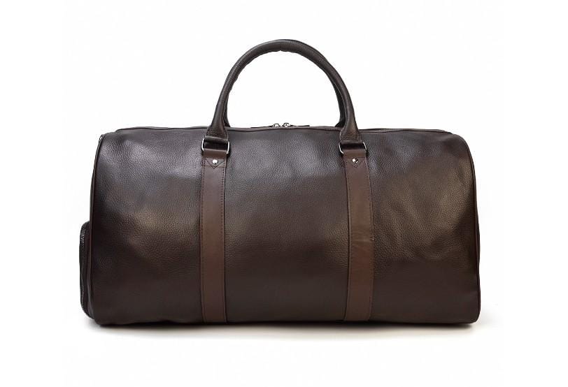 Premium Brown Leather Weekender Bag for Men & Women - Durable Travel Duffel for Weekend Getaways & Business Trips
