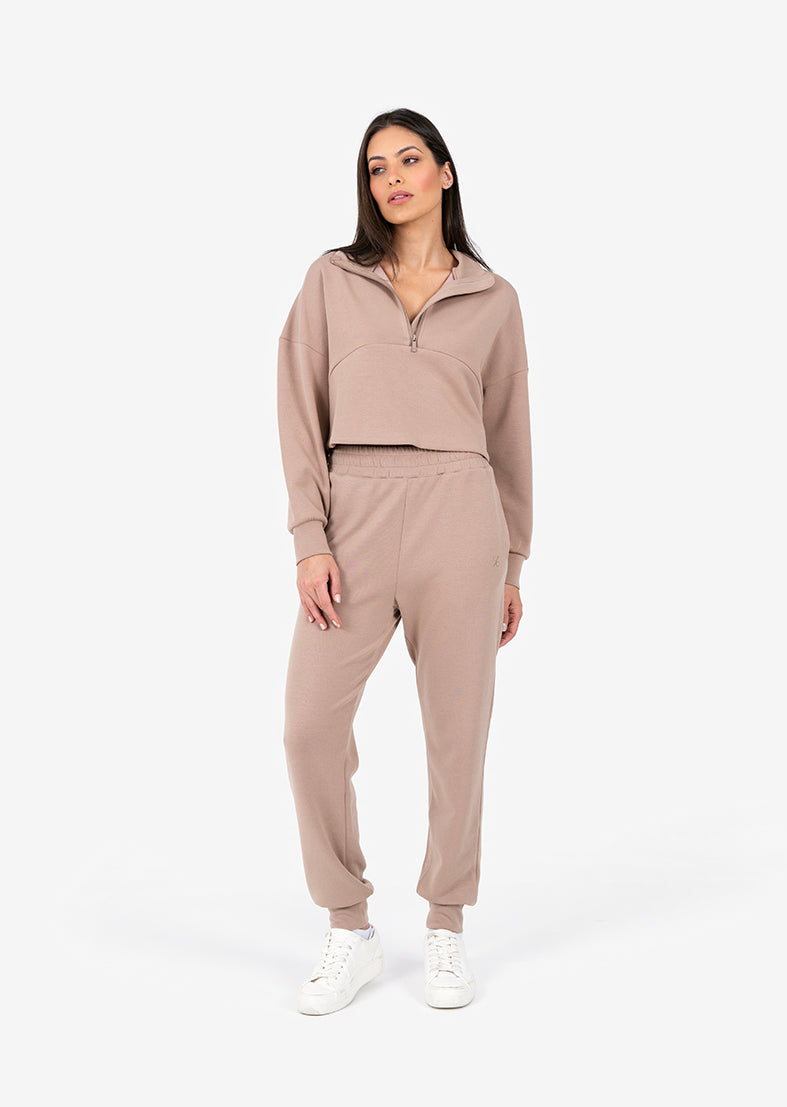 Premium Lounge Jogger Pants for Women - Soft & Comfortable Taupe Sweatpants - Perfect for Yoga, Running, Travel & Relaxing at Home