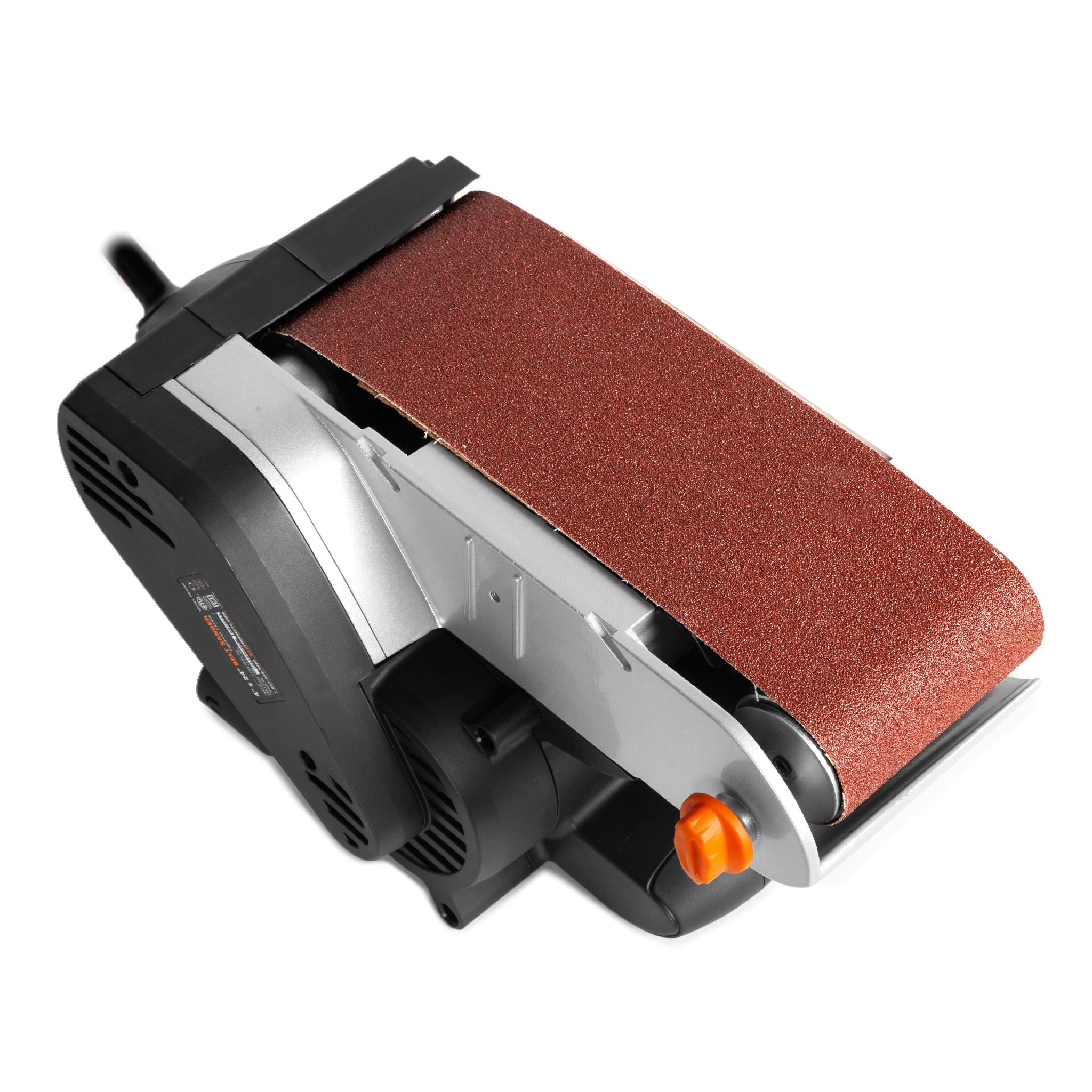 WEN HB424V 10 Amp 4x24 Inch Variable Speed Belt Sander - Handheld & Benchtop Dual Use for Woodworking, Metal Sanding & DIY Projects