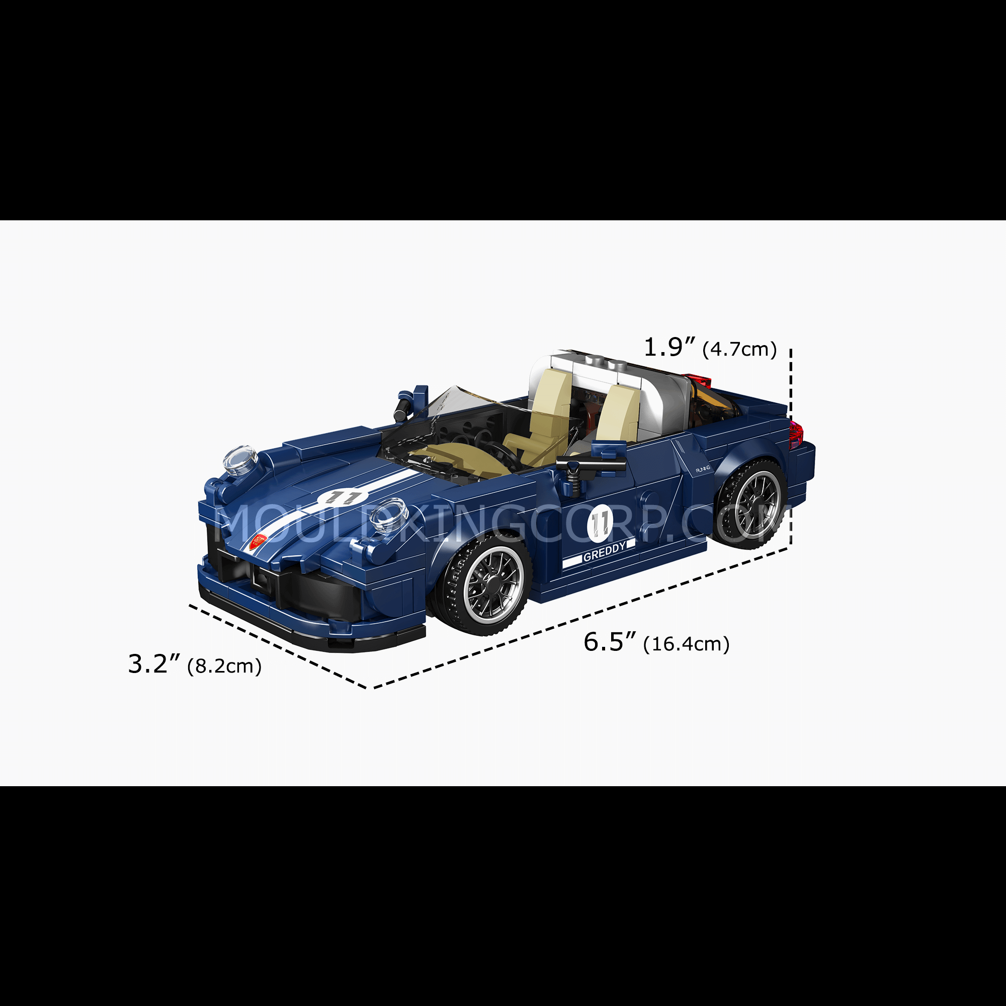 Mould King 27040 No. 911 Targa Car Model Building Set - 366 PCS DIY Porsche 911 Targa Lego-Compatible Blocks for Adults & Teens - Perfect for Home Decoration, Gift Giving & Stress Relief