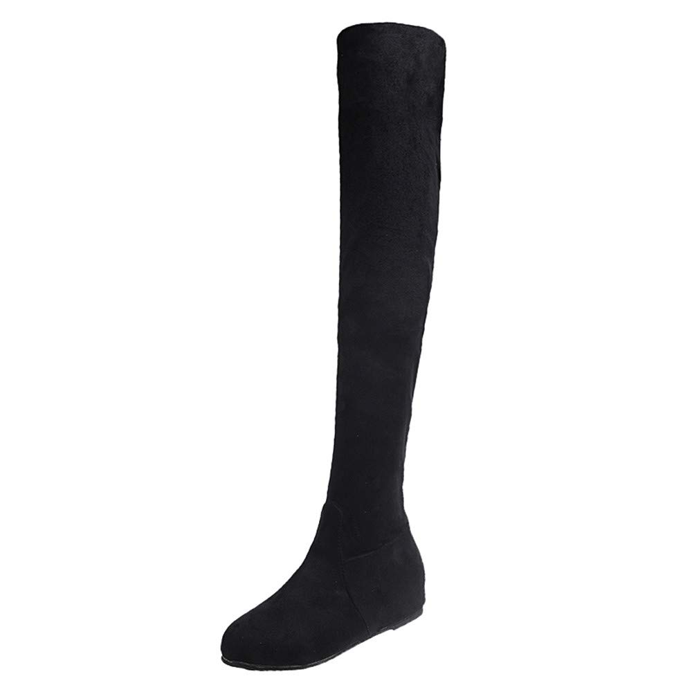 Women's Suede Knee High Boots - Slip On Round Toe Over The Knee Boots for Winter & Summer | Casual, Office & Party Wear