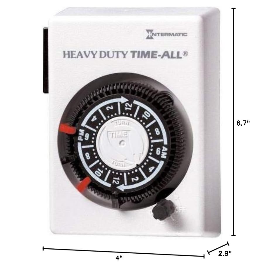 Intermatic HB114C 240V Heavy Duty Timer Switch - White | Indoor/Outdoor Lighting Control for Home, Pool, and Garden Automation
