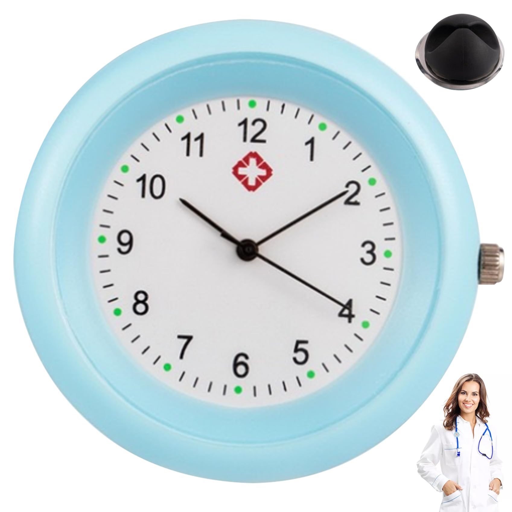 Waterproof Nurse Watch with Stethoscope Clip - Accurate Fob Pocket Watch for Medical Professionals - Clear Scale & Durable Design - Ideal Nurse Gift (Blue) - Perfect for Hospital Shifts, Clinical Use & Healthcare Professionals