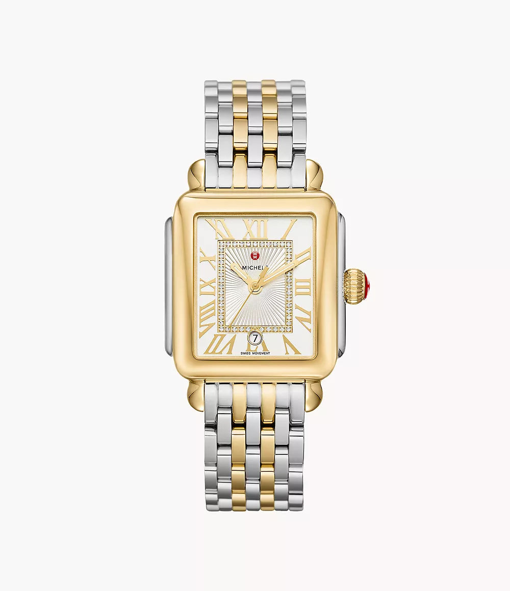 Deco Madison Two Tone 18K Gold Diamond Dial Women's Watch - Luxury Dress Watch for Formal Events & Special Occasions