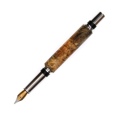 Premium Lanier Baron Fountain Pen with Rhodium Finish & Buckeye Burl Wood - Elegant Writing Instrument for Professionals, Collectors & Gift Giving - Perfect for Office, Calligraphy & Special Occasions