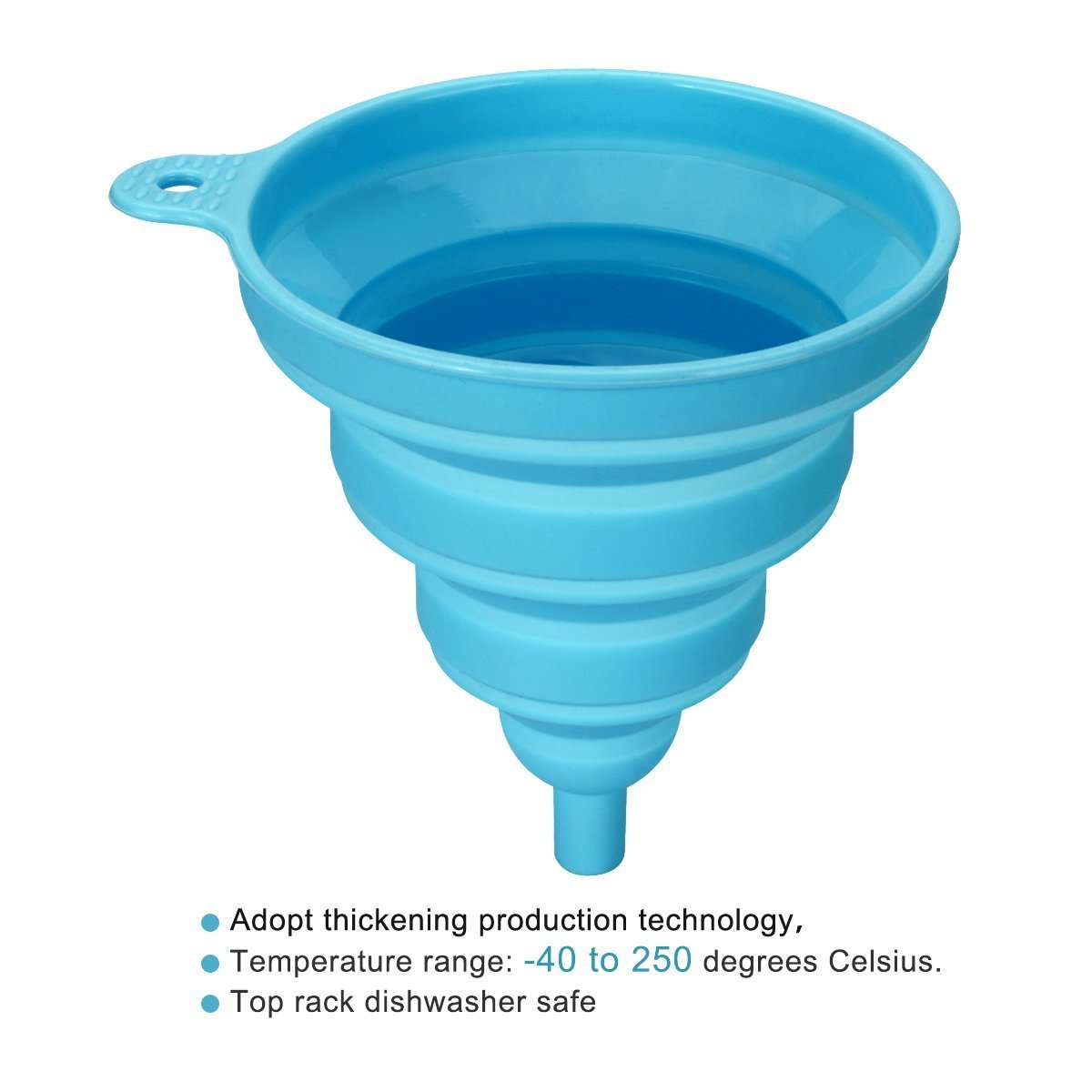 INMAKER Collapsible Silicone Funnel Set - 2 Pack Large Foldable Kitchen Funnel for Water Bottles, Oil, Liquids | Perfect for Camping, Travel & Home Use