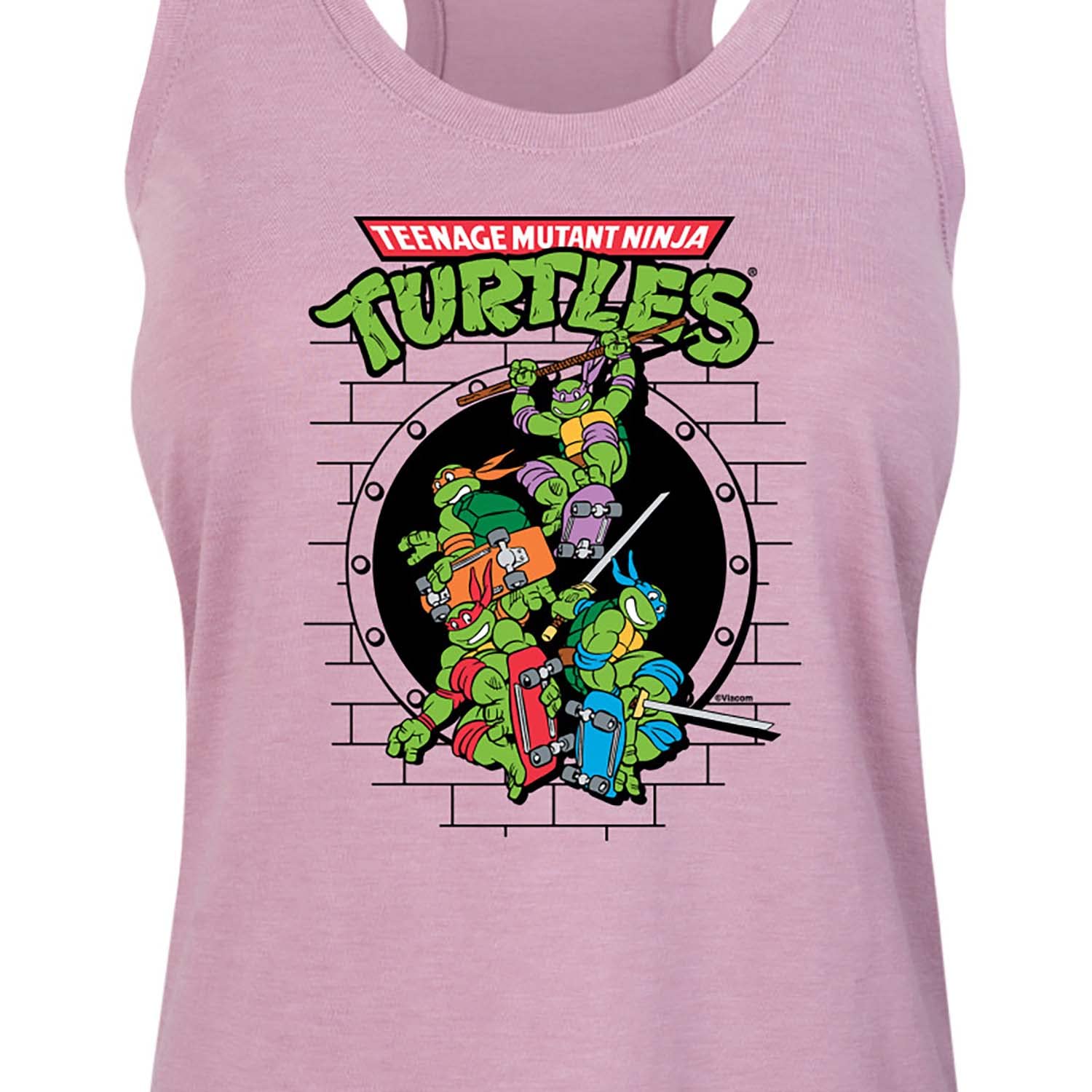 HYBRID APPAREL Teenage Mutant Ninja Turtles Sewer Skateboard Women's Racerback Tank Top - TMNT Graphic Muscle Tank for Women - Perfect for Skateboarding, Cosplay & Casual Wear