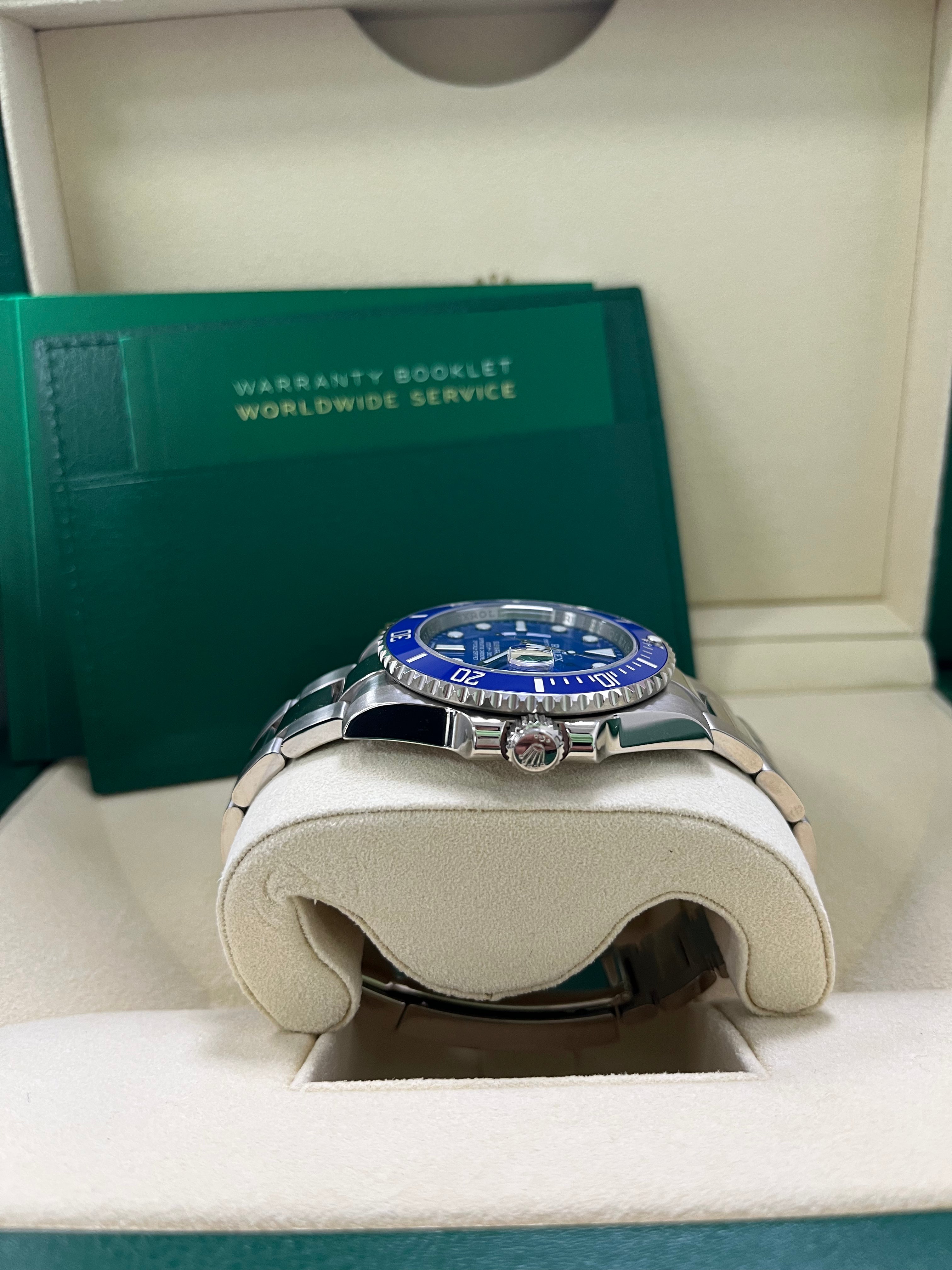 Rolex Submariner Date 40mm White Gold Blue Dial Smurf Watch (Ref. 116619LB) - Luxury Diving Timepiece for Men, Perfect for Water Sports & Formal Occasions