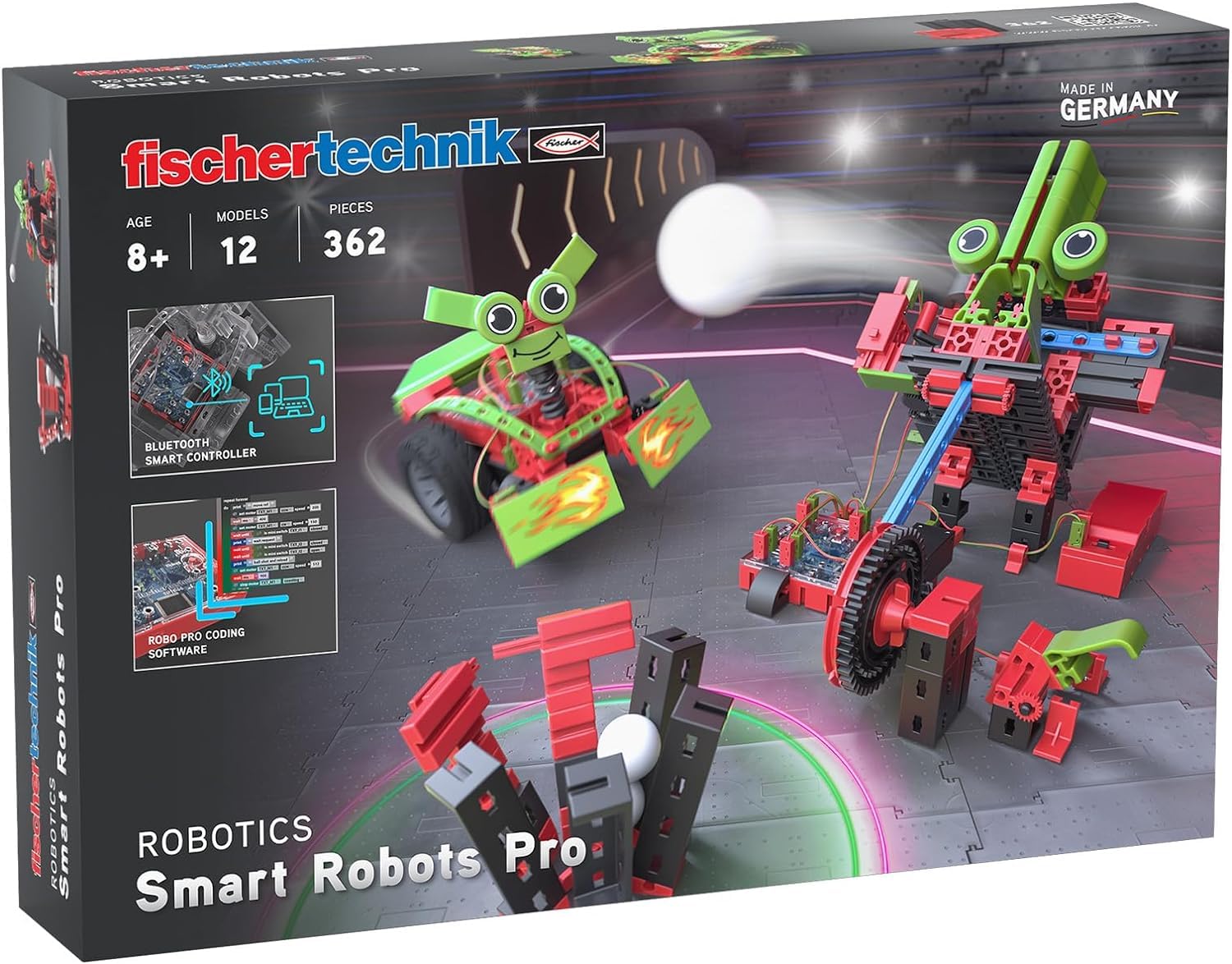 Fischertechnik Robotics Smart Robots Pro 569021 - Programmable Robot Kit with 12 Models, STEM Educational Toy for Kids Ages 8+ | Perfect for School Projects, Coding Practice & Robotics Competitions