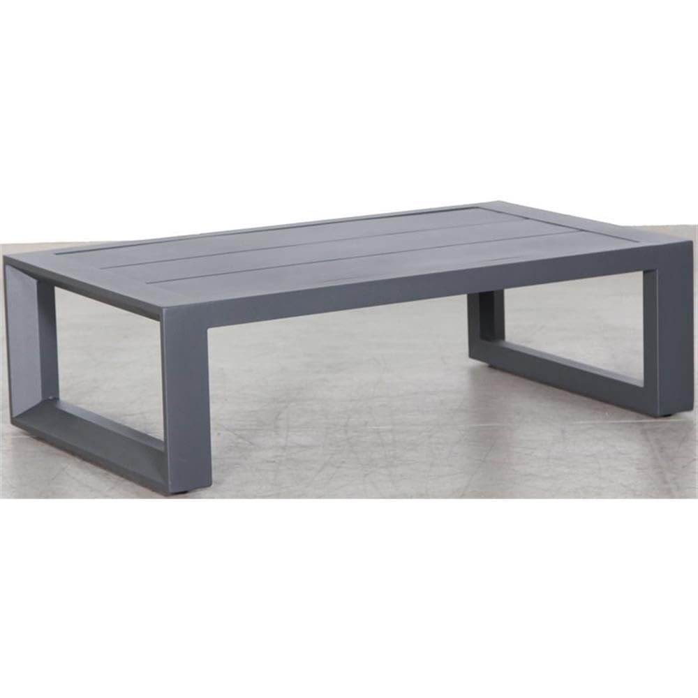Teva Furniture Paris Modern Aluminum Frame Coffee Table - Gray for Living Room, Lounge & Office Decor