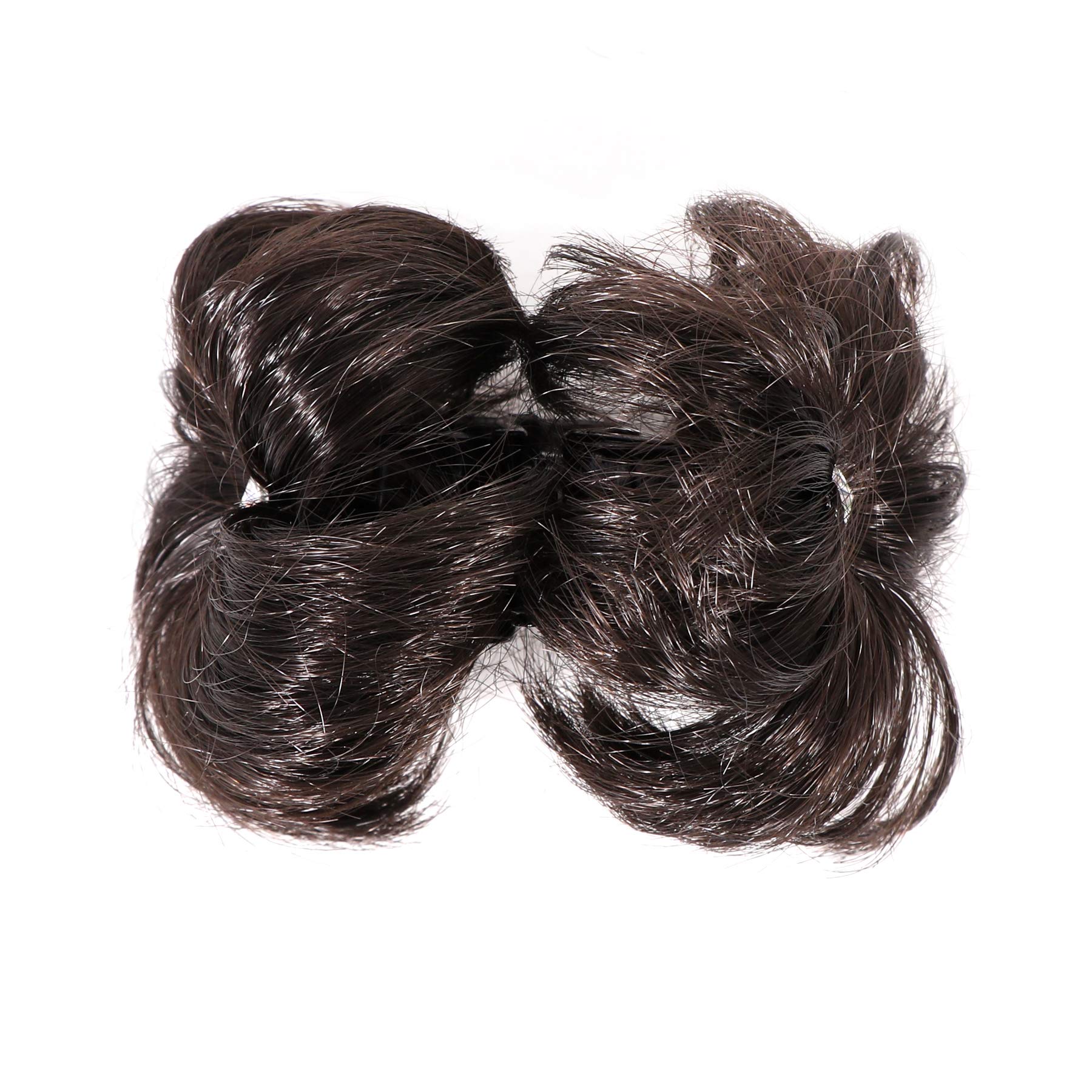 NAVMAV Claw Clip for Messy Bun - Wavy Curly Hair Clip for Ponytail & Updo | Hair Extensions for Women (Black, 10
