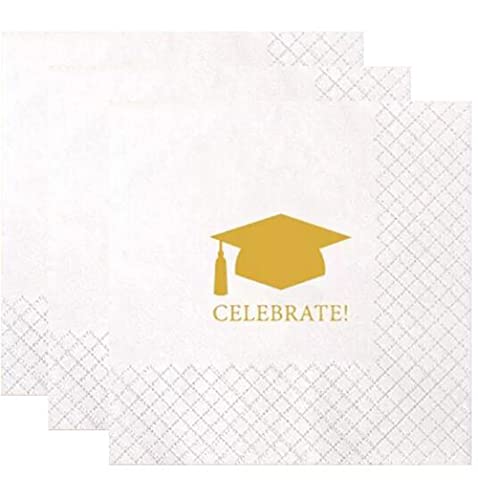 100-Pack Premium Graduation Party Napkins - Elegant Design for Commencement Celebrations, Decorations & Photo Backdrops - Perfect for High School & College Graduation Parties, Open Houses & Milestone Events