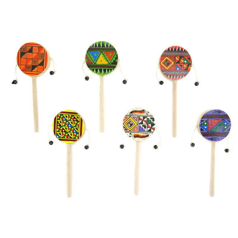 Hand-Painted Wooden Drum - Authentic 3-Inch Percussion Instrument for Music Lovers | Perfect for Meditation, Yoga & Cultural Performances