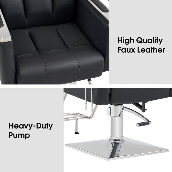 Professional Lilian All-Purpose Barber Chair for Hair Salons & Home Use - Heavy Duty Hydraulic Styling Chair with Adjustable Height & Swivel Base