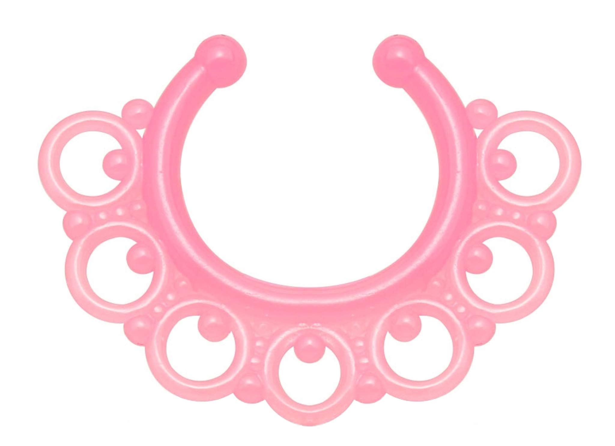 Glow in The Dark Acrylic Non-Piercing Septum Hanger - Tribal Fan Design for Festival, Rave & Cosplay Accessories