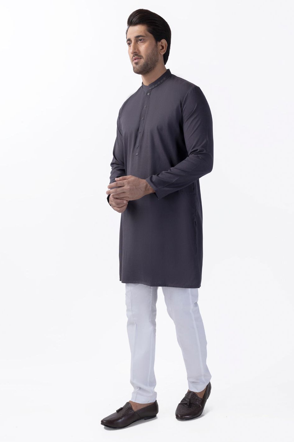Stylish Blended Grey Kurta for Men & Women | Comfortable Cotton Ethnic Wear | Perfect for Festivals, Weddings & Casual Outings