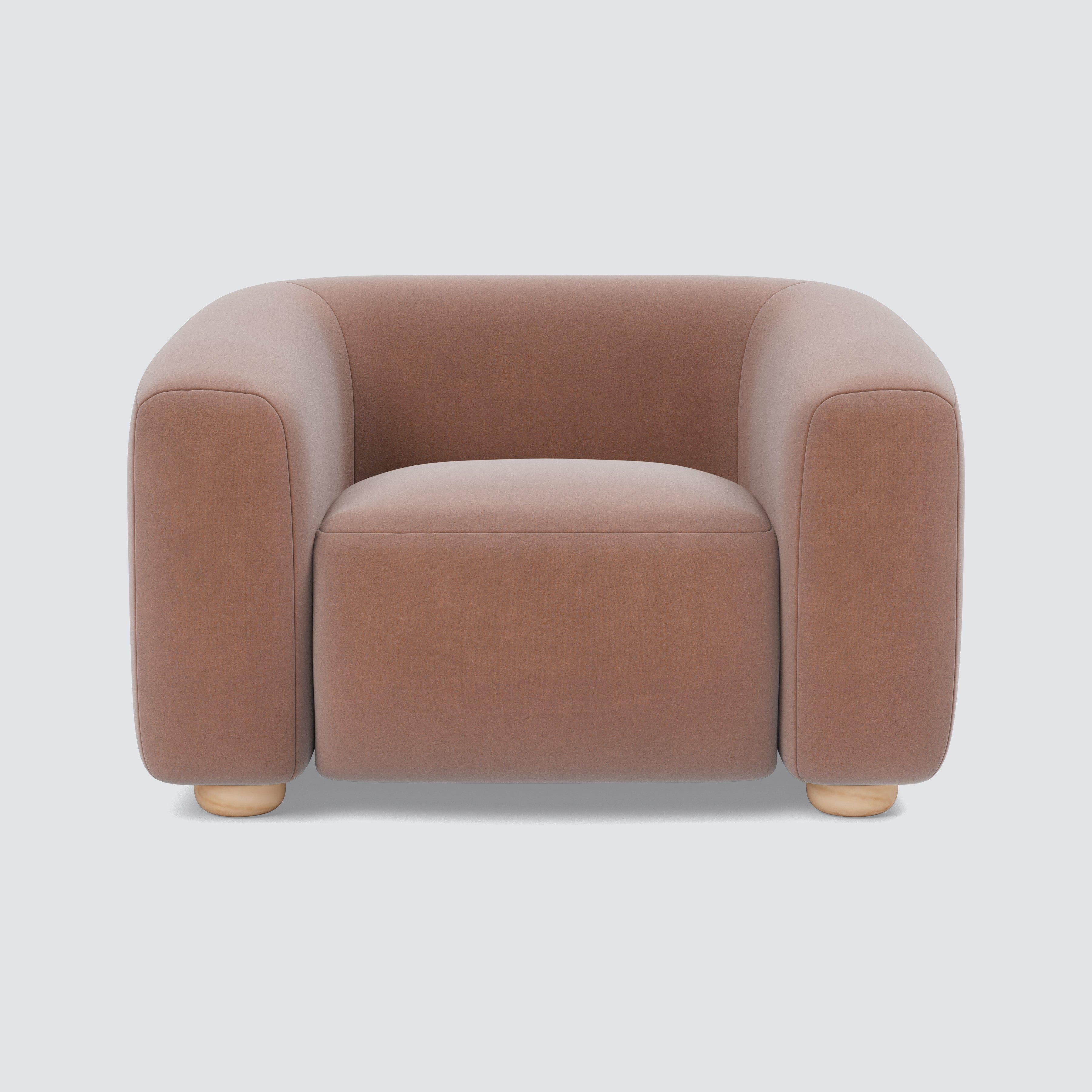 Bay Armchair - Modern Accent Chair for Living Room, Bedroom & Office - Comfortable Upholstered Lounge Chair with Wooden Legs - Perfect for Relaxing, Reading & Decorating Your Home