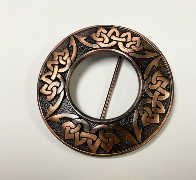 Vintage Copper Plaid Brooch Pin - Elegant Scottish Tartan Design for Women's Jackets, Scarves & Hats | Perfect for Weddings, Parties & Formal Occasions