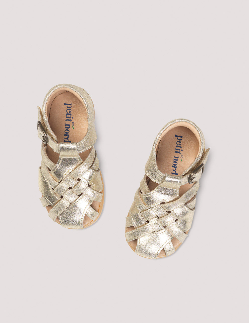Petit Nord Gold Closed-Toe Baby Sandals for Boys & Girls - Comfortable First Walkers with Non-Slip Sole | Perfect for Beach, Park & Summer Outings