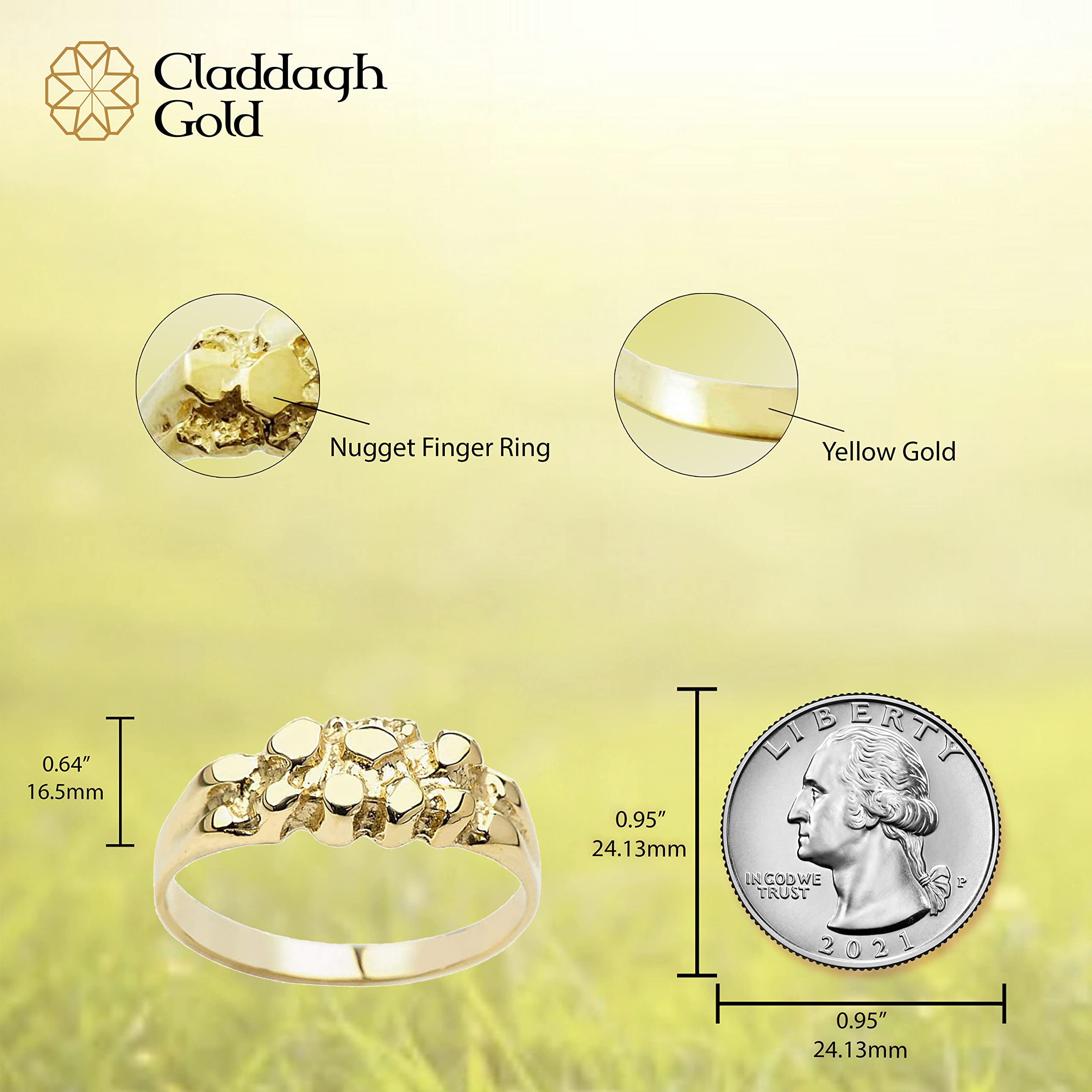 14K Yellow Gold Nugget Style Tapered Band Ring for Women & Men - Size 4.5 - Perfect for Pinky Rings & Stackable Jewelry - Ideal for Everyday Wear, Gifts & Special Occasions