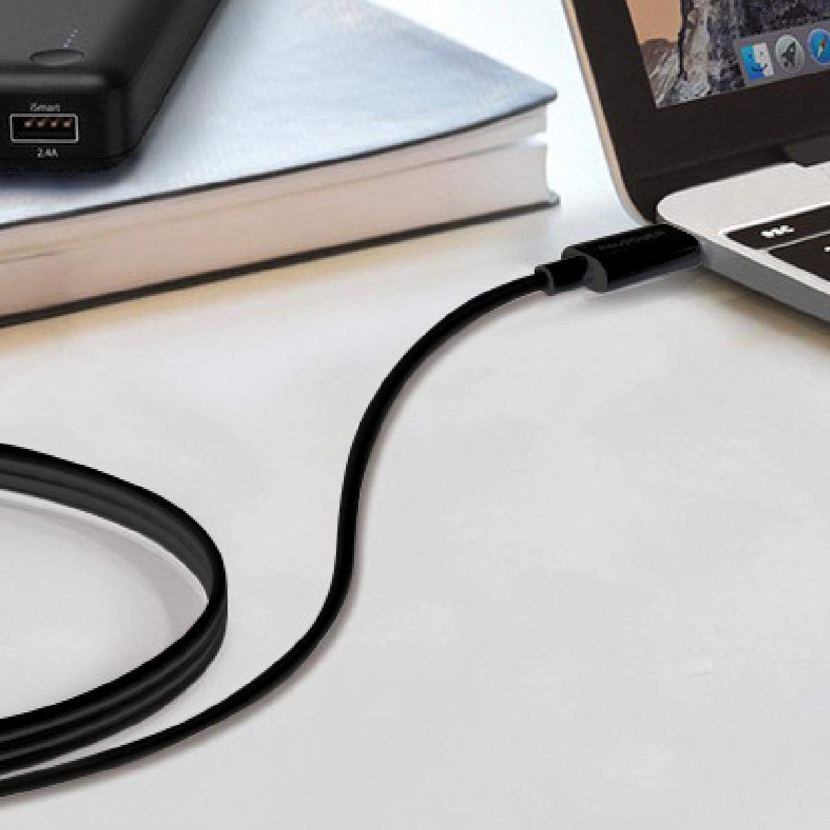 6FT USB-C to USB-C Fast Charging Cable - High Speed PD Charger Cord for iPhone 15, MacBook, iPad, Samsung Galaxy - Durable Nylon Braided Black Cable for Home, Office & Travel
