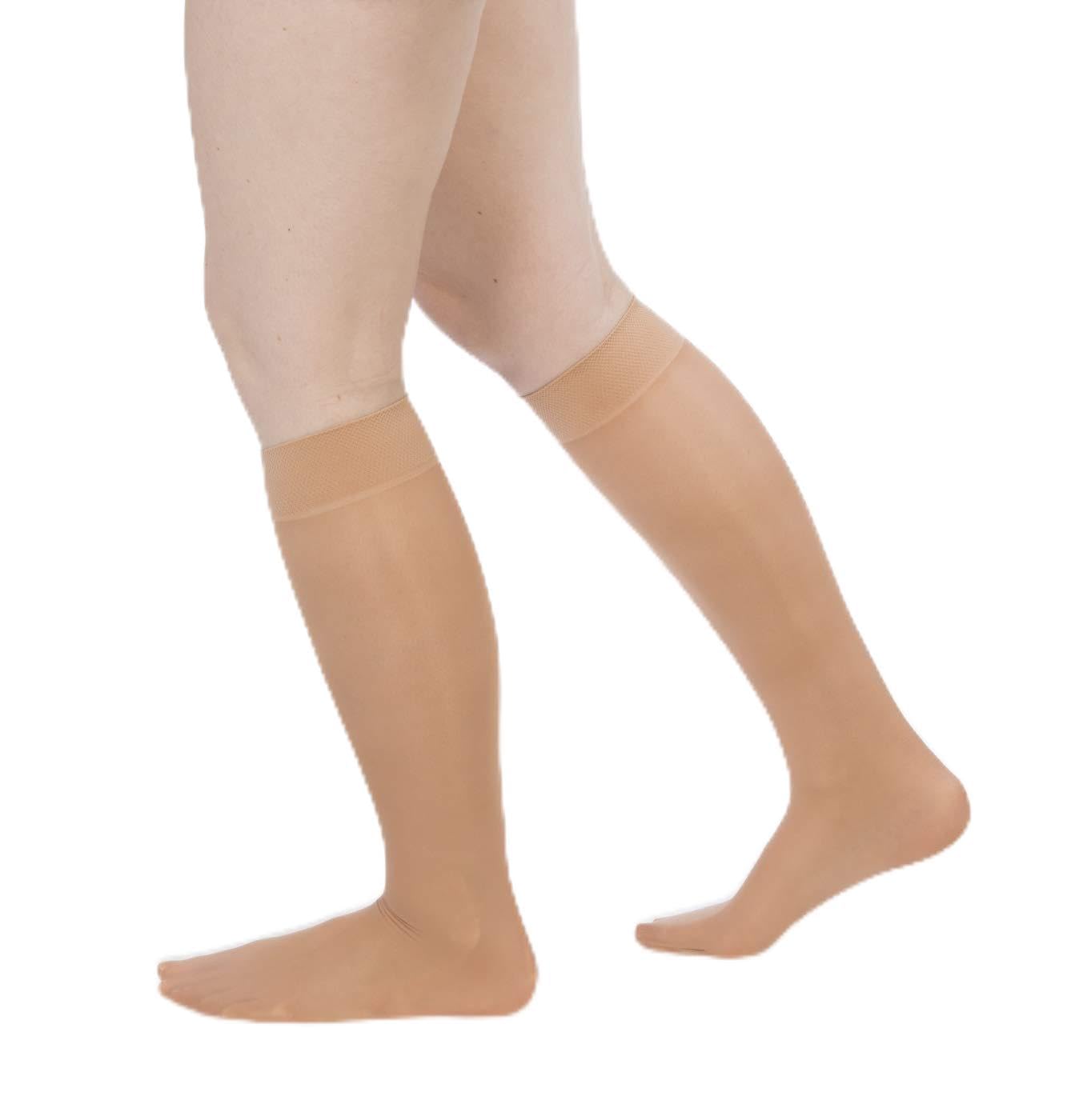 Allegro 15-20 mmHg Compression Socks for Women - Knee High Support Stockings, Closed Toe, Sheer Medical Hose for Varicose Veins & Circulation - Perfect for Nurses, Travel & Everyday Comfort