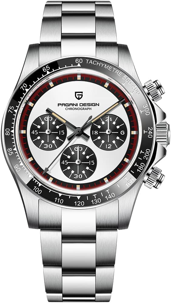 Pagani Design PD1676 Men's Sports Watch - Sapphire Crystal, Stainless Steel, VK64 Chronograph Movement, 100m Waterproof - Perfect for Outdoor Activities, Gym Workouts & Business Casual Wear