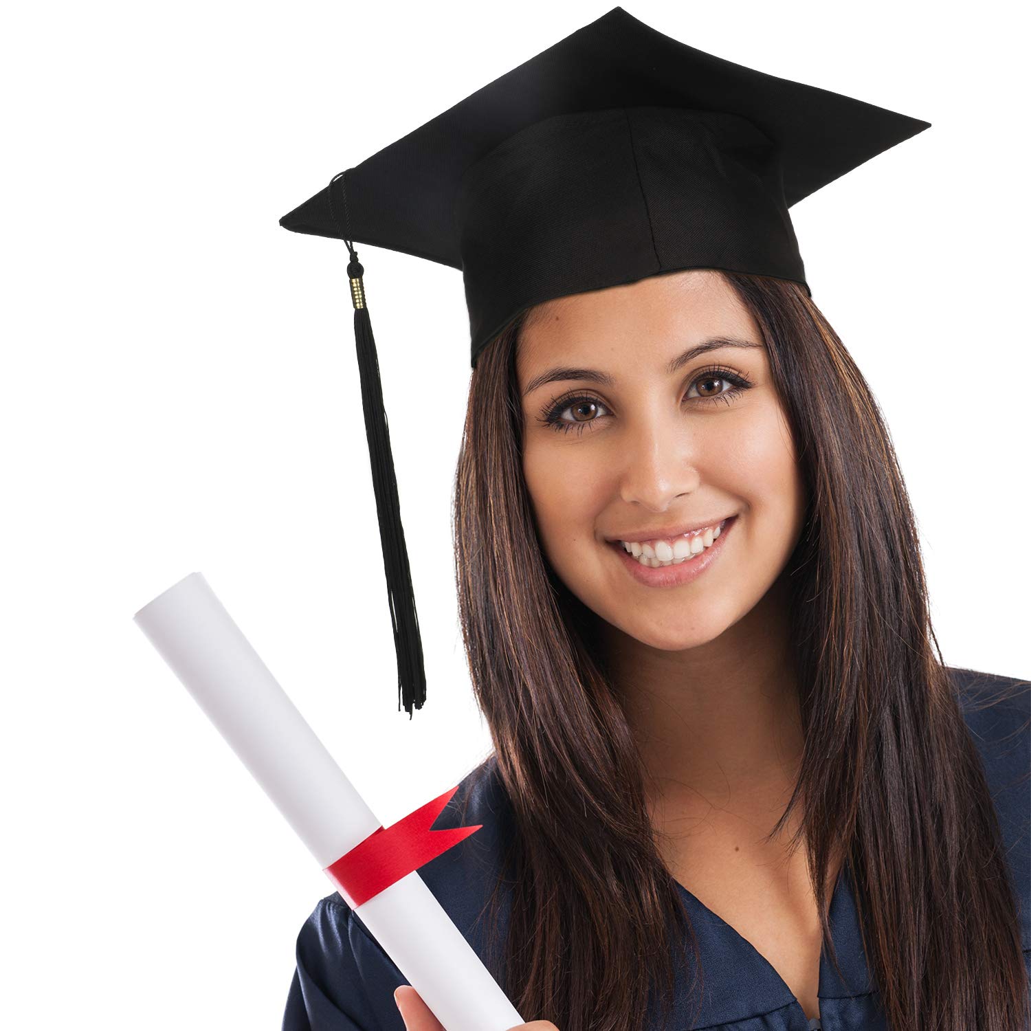 SATINIOR 2 Pack Unisex Graduation Cap & Gown Hat with Adjustable Tassel - Black Commencement Accessories for College, High School & University Graduation Ceremonies