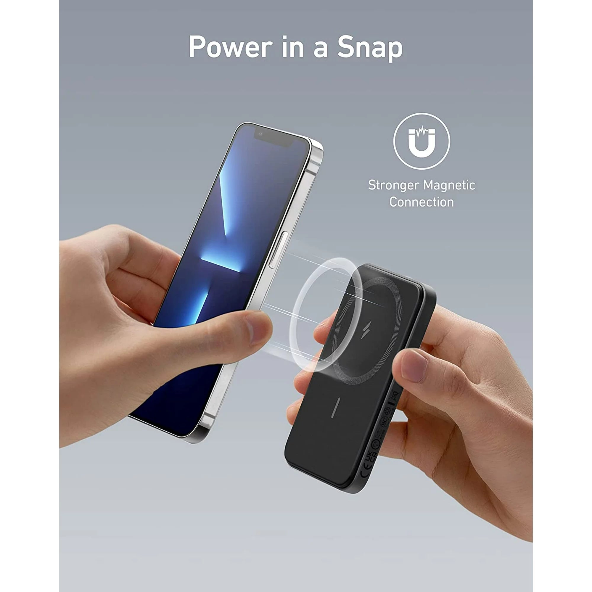 Anker A1610 621 Magnetic Wireless Portable Charger - 10000mAh Fast Charging Power Bank for iPhone 12/13/14, Samsung Galaxy - Perfect for Travel, Camping & On-the-Go Charging