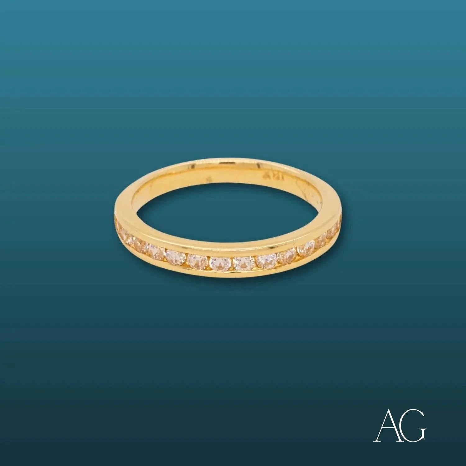 18K Gold CZ Ring for Women – Elegant Cubic Zirconia Engagement & Wedding Band – Perfect for Anniversaries, Proposals & Special Occasions