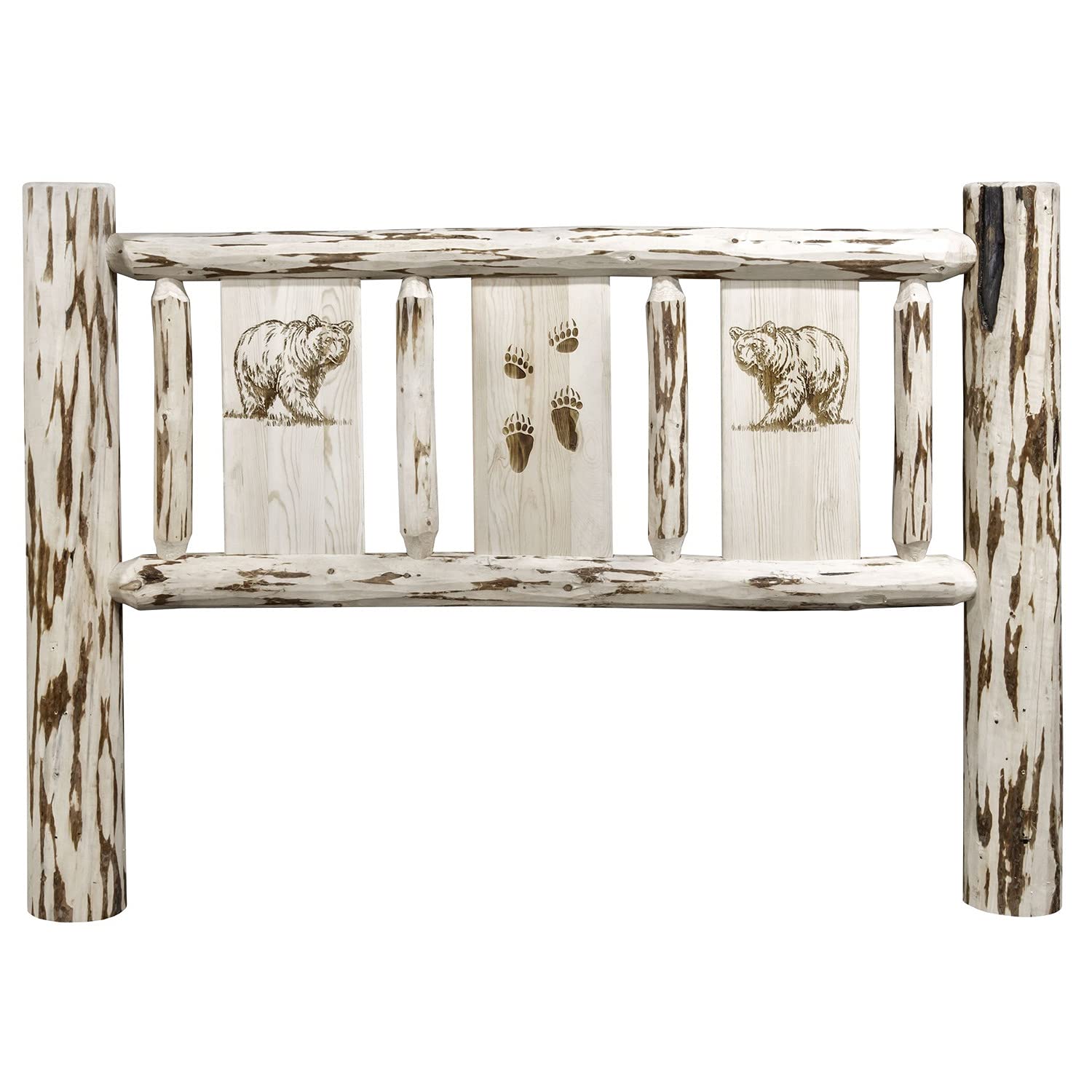 Montana Collection Twin Headboard with Laser Engraved Bronco Design - Unfinished Wood Headboard for Bedroom Decor | Perfect for Western Style Home, Ranch House or Cowboy Themed Bedroom