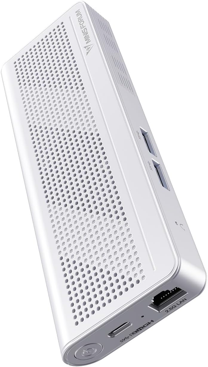 MINIS FORUM Mini-PC Stick S100 - Intel Alder Lake-N100 Processor, 8GB LPDDR5 RAM, 256GB UFS2.1 Storage, Dual 4K Display Support, 2.5G Ethernet, PoE Power, 2x USB-A & 1x USB-C Ports - Perfect for Digital Signage, Home Office & Media Streaming