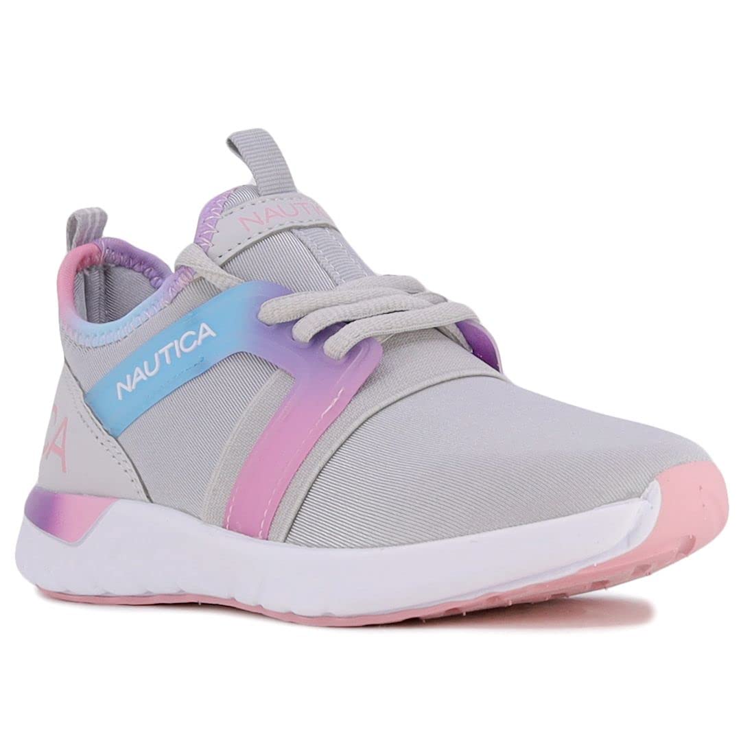 Nautica Kids Girls Metallic Fashion Sneakers - Lightweight Lace-Up Athletic Running Shoes for Toddler, Little & Big Kids | Perfect for School, Play & Everyday Wear
