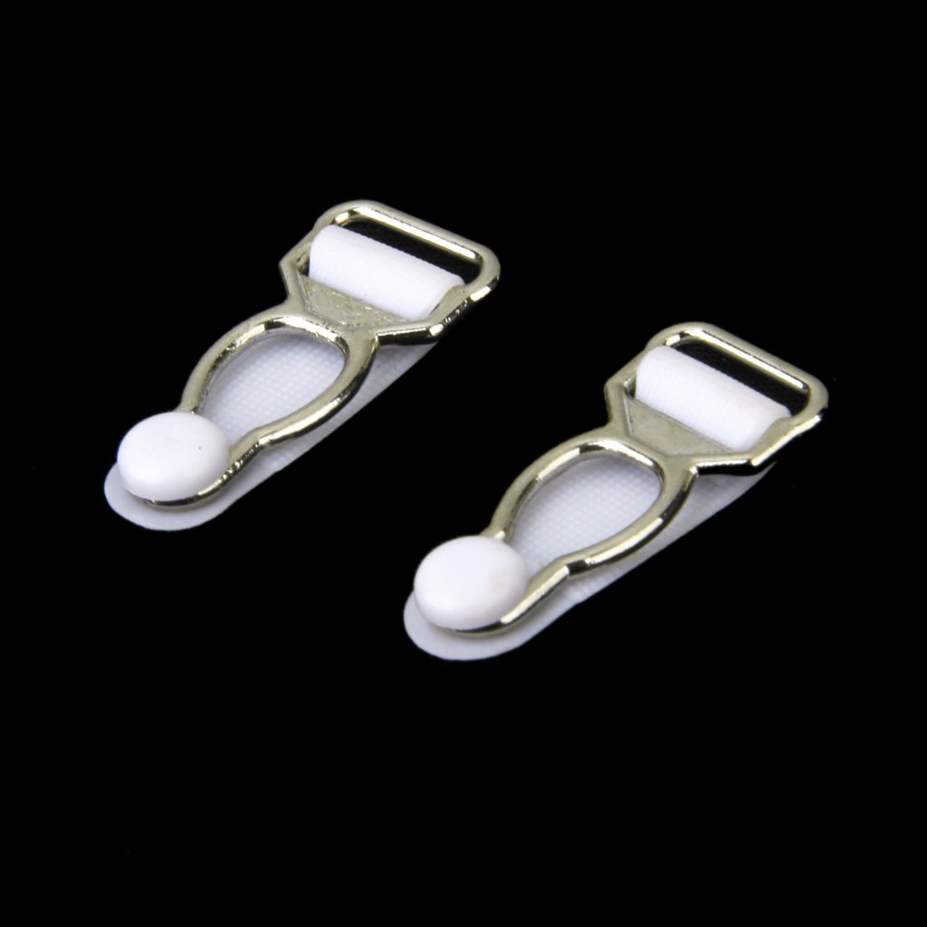 LoveinDIY 10pcs Corset Accessories Suspender Clips - Metal Hooks & Grips for Corset Lacing, Garter Belts, Stockings - White - Perfect for Cosplay, Lingerie, Burlesque & Gothic Fashion