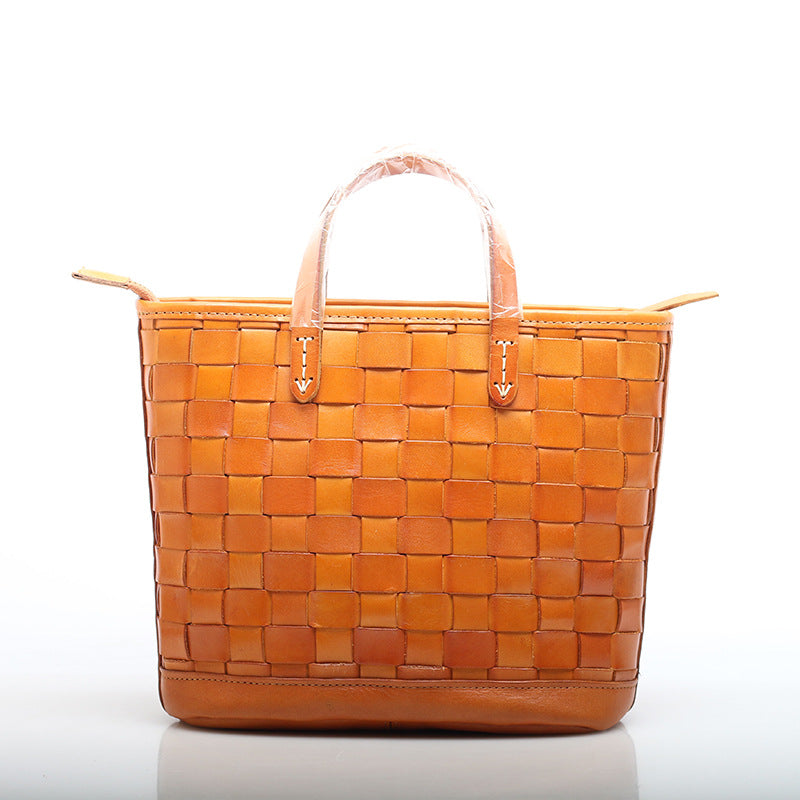Handwoven Italian Leather Handbag for Women - Genuine Leather Crossbody Purse with Adjustable Strap, Fashionable Shoulder Bag for Work, Travel & Everyday Use
