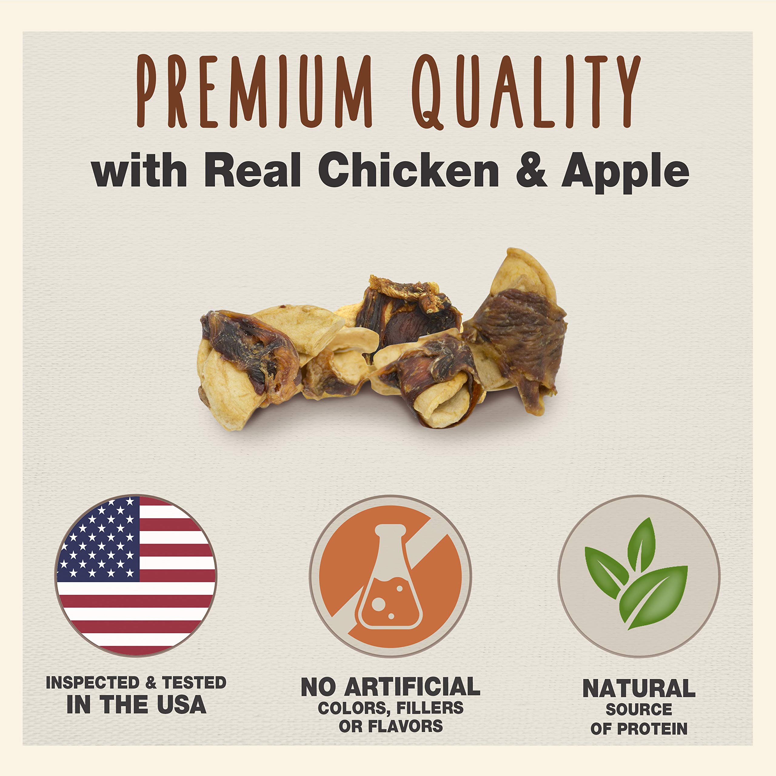 Cadet Gourmet Chicken & Apple Wrapped Dog Treats - Healthy Natural Training Snacks for Small & Large Breed Dogs - USA Inspected & Tested (14 oz) - Perfect for Reward Training, Travel & Daily Treats