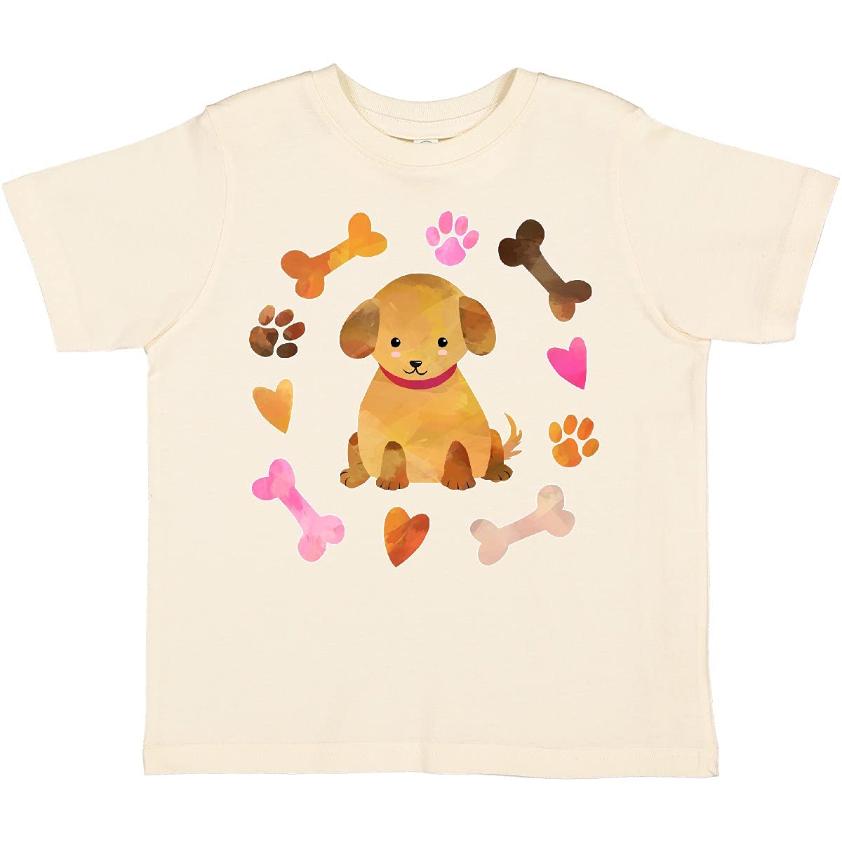 Inktastic Cute Puppy Valentine with Hearts and Bones Toddler T-Shirt - Adorable Dog Lover Outfit for Kids Birthday & Valentine's Day Gifts