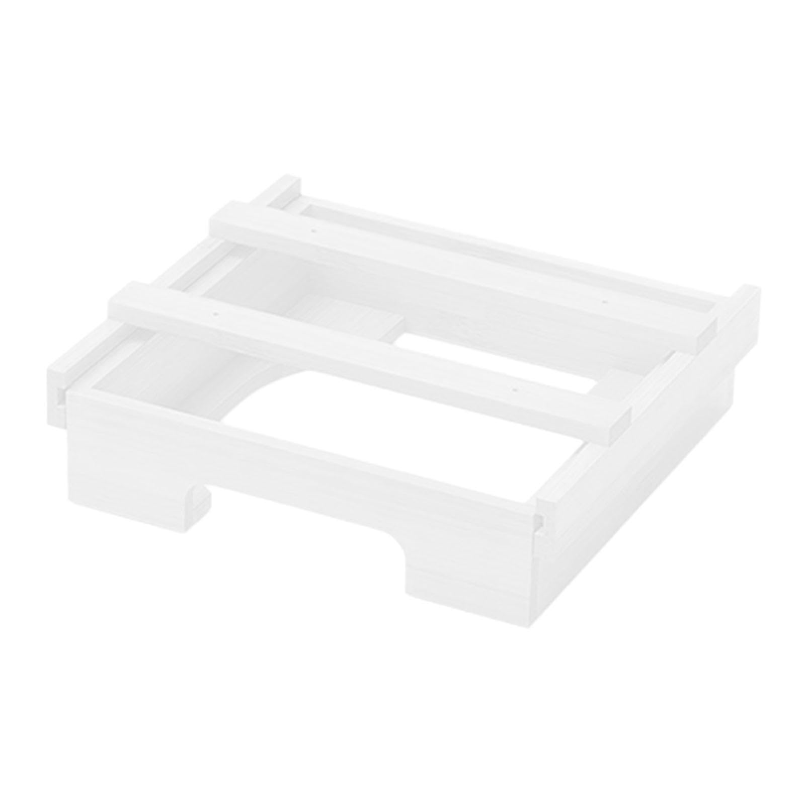 CALANDIS® Bamboo Plate Rack Organizer - Kitchen Drawer Storage Shelf for Utensils, Spices & Pantry Organization (White) | Perfect for Kitchen Cabinets, Countertops & Drawer Storage Solutions